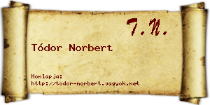 Tódor Norbert névjegykártya