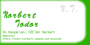 norbert todor business card